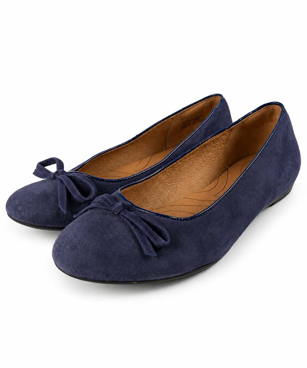 Clarks Indigo Dark Purple Suede Bow Ballet Flat Shoes